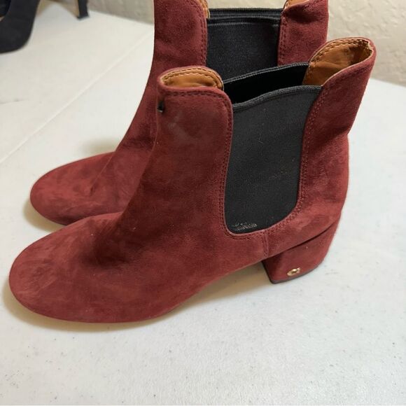 Coach Shoes‎ Coach Tia Suede Ankle Bootie Wine Red Size 7 - Picture 12 of 12
